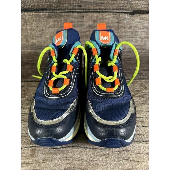 Michael Kors Womens Olympia Sig Semi Lux Trainer Sneakers Multi Color Sz 7 - Picture 2 of 10